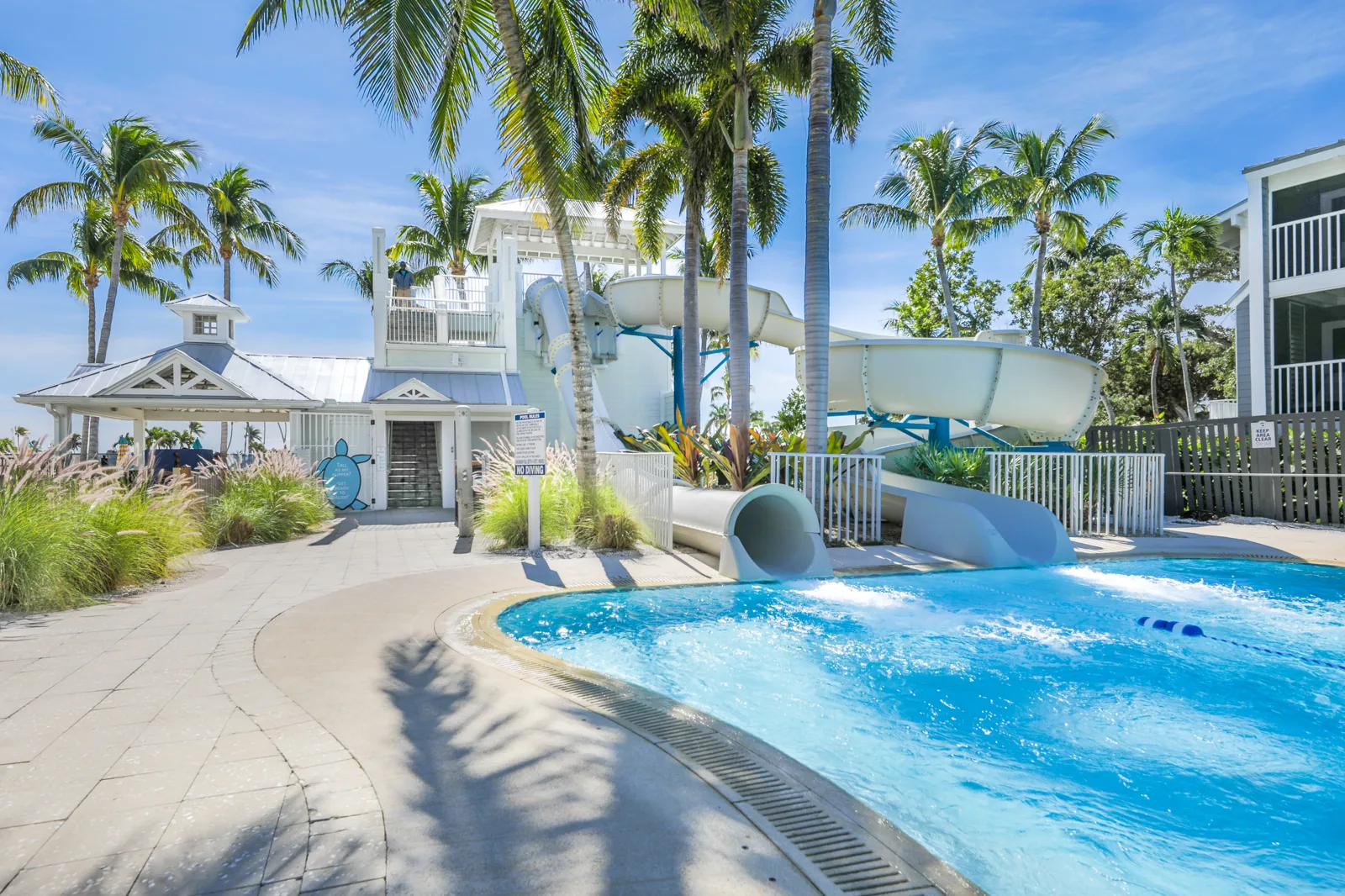 Kids waterslide and pool complex at South Seas Resort