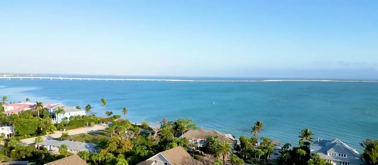 Sanibel Island coastline and causeway